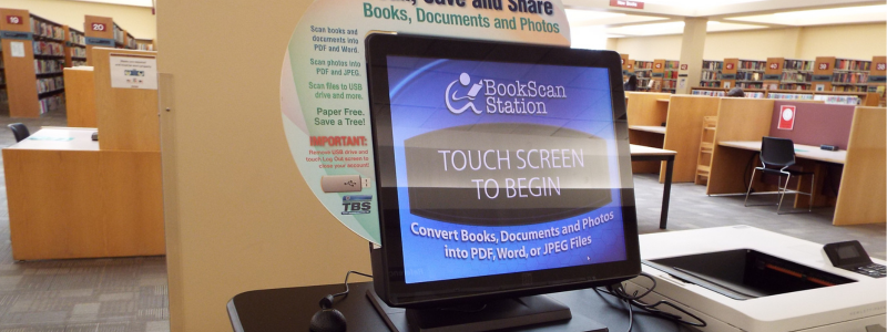 computer monitor showing bookscan app running