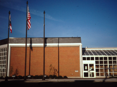photo of library building in the 90's