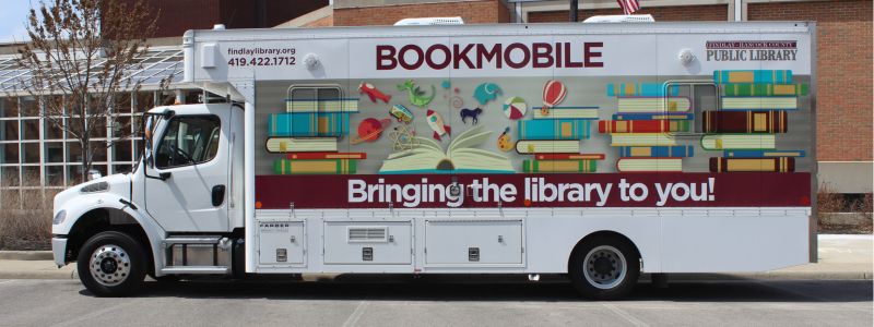 bookmobile in front of the library